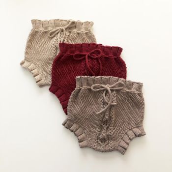 Rococo Bloomers - deep red, taupe, beige