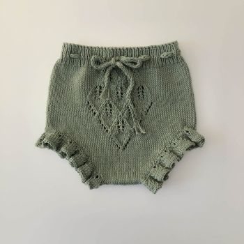 Ruffle Bloomers - mint, taupe