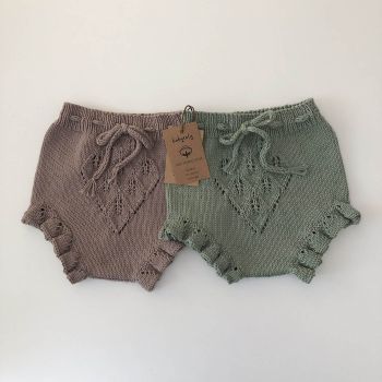Ruffle Bloomers - taupe, mint