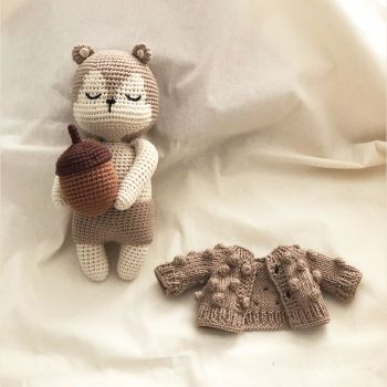 Squirrel + Acorn + Popcorn Cardigan Set