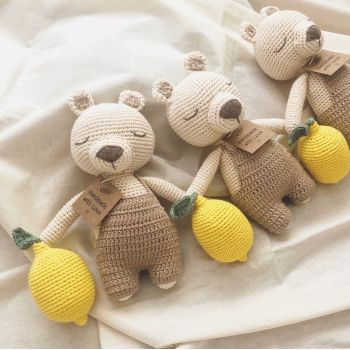 Teddy Bear w/ Lemon 9.8" - 26 cm