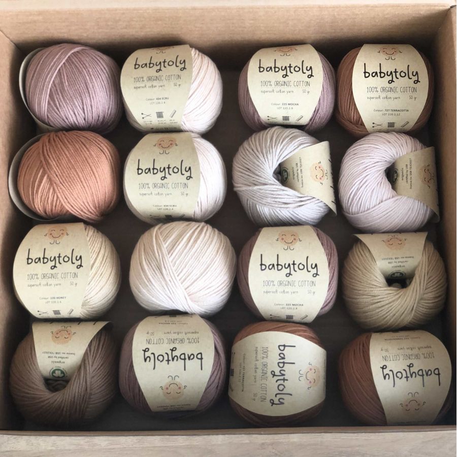 12 Yarn Bundles - Organic Cotton Yarn (choose colors)