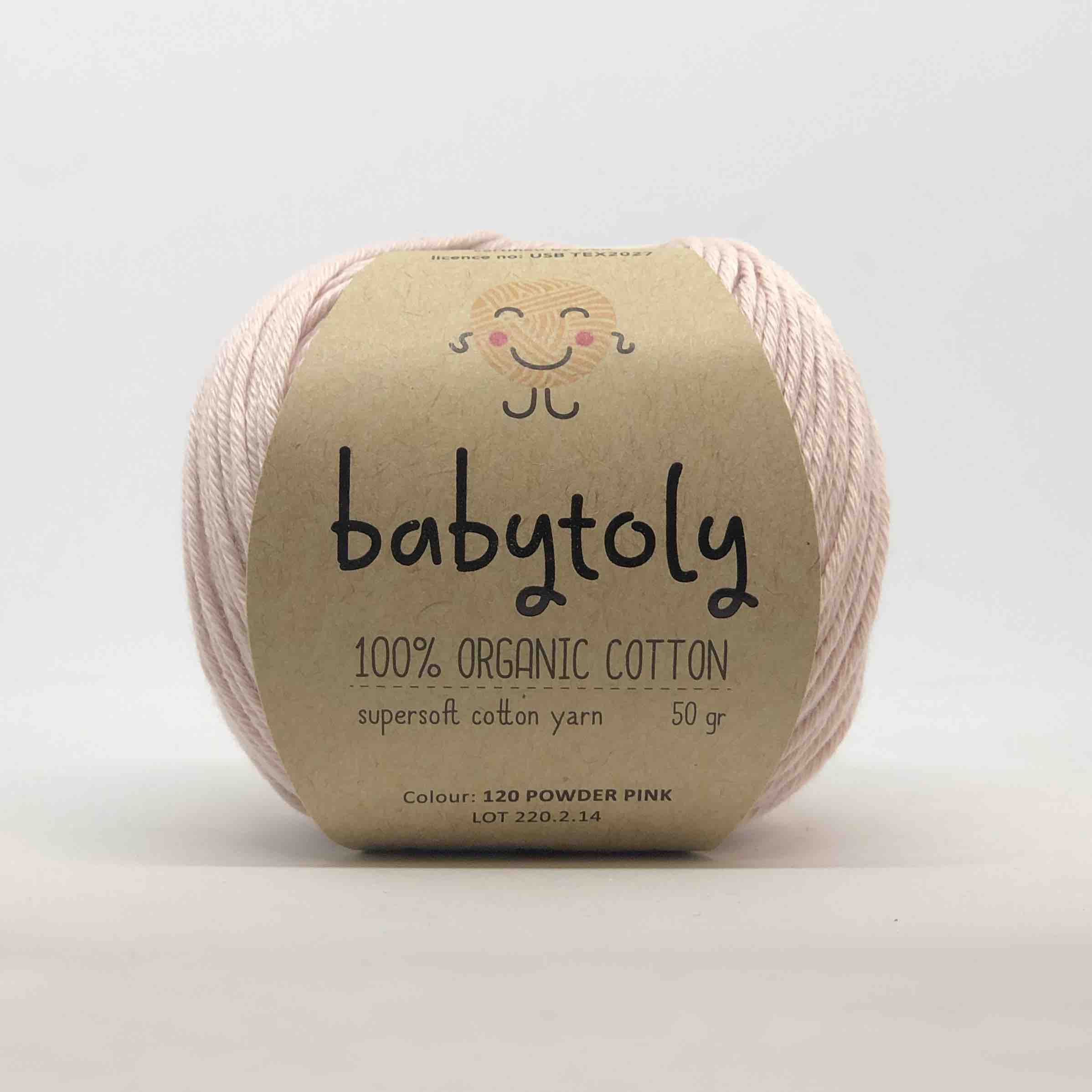 Organic Cotton Yarn - POWDER PINK, 120