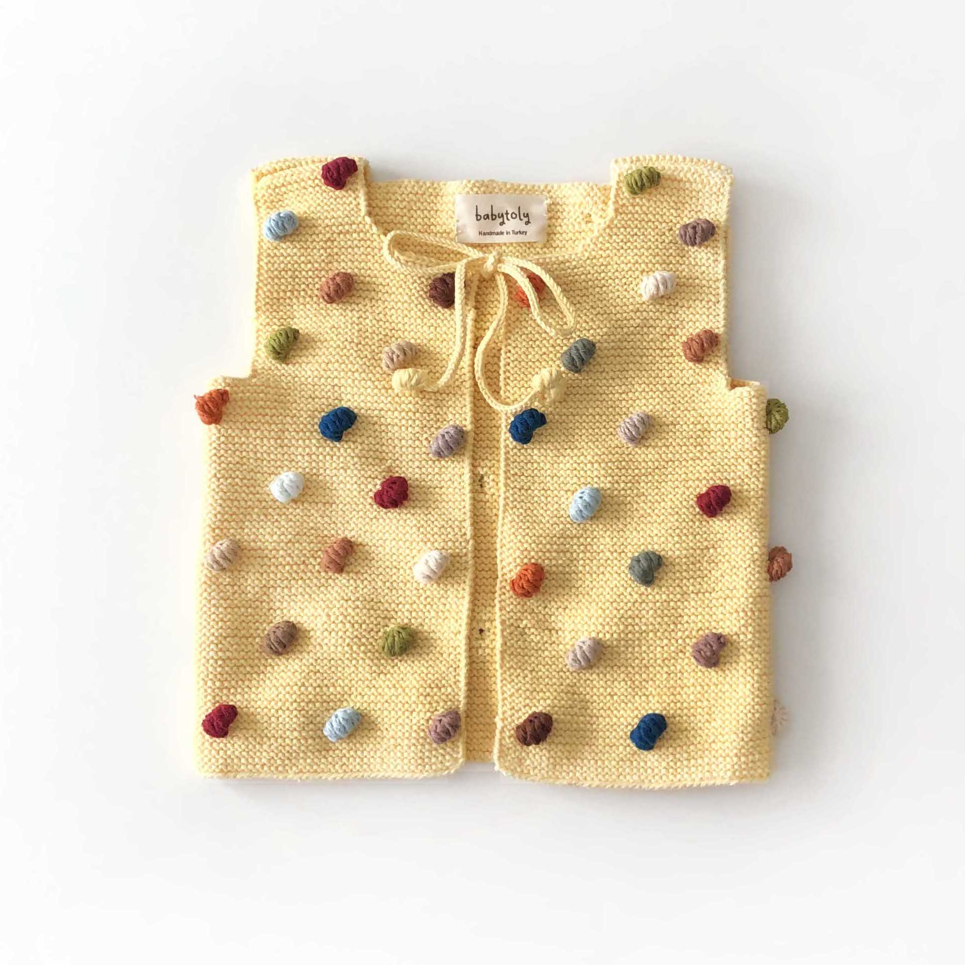 Rainbow Popcorn Vest - canary, sky