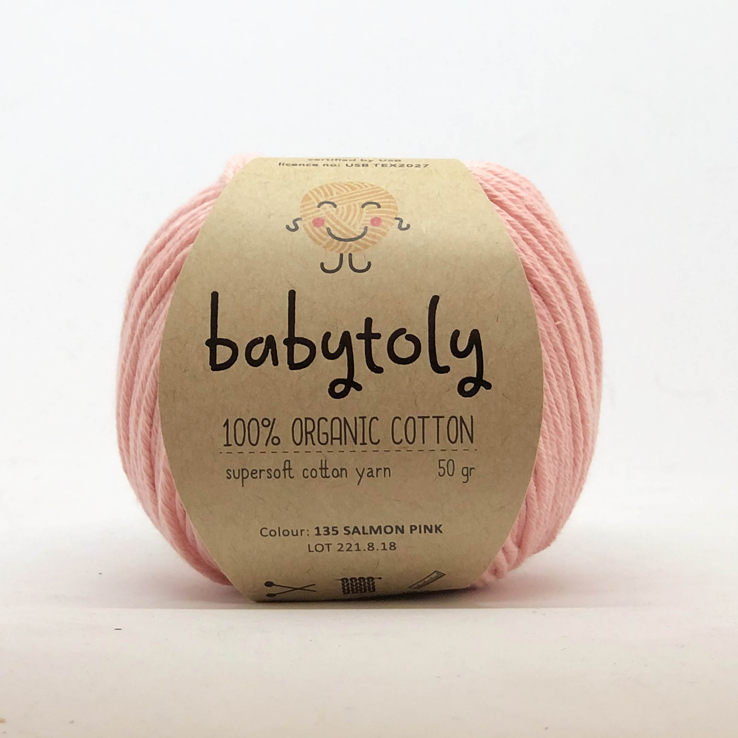 Organic Cotton Yarn SALMON PINK, 135