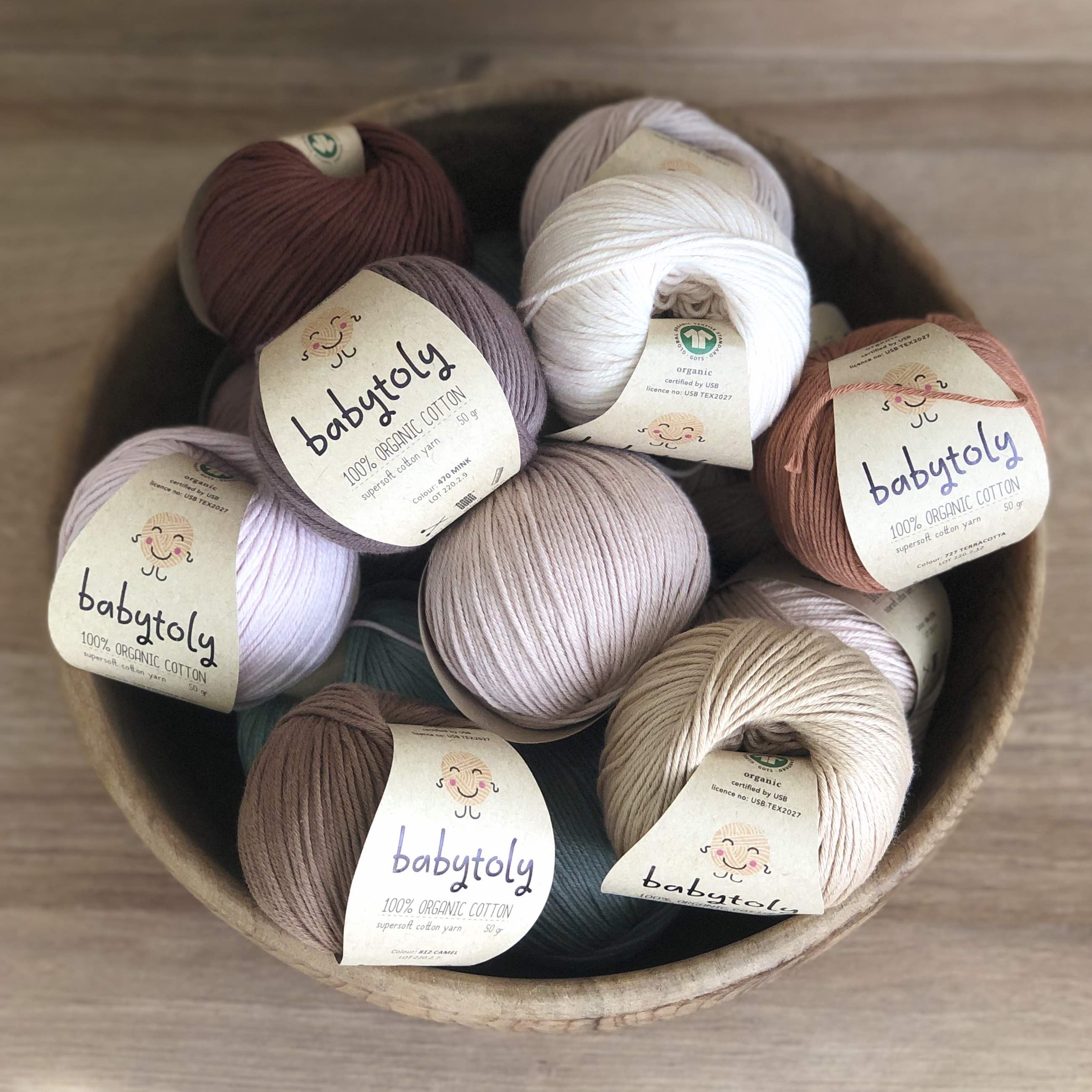 10 Yarn Bundles - Organic Cotton Yarn (choose colors)